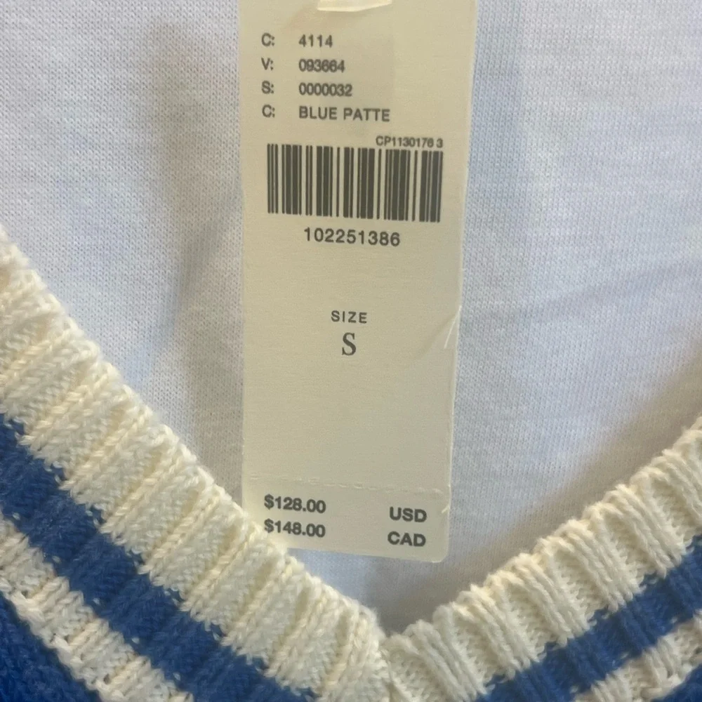 NWT new small Anthropologie pilcro sporty sleeveless twofer sweater jersey blue